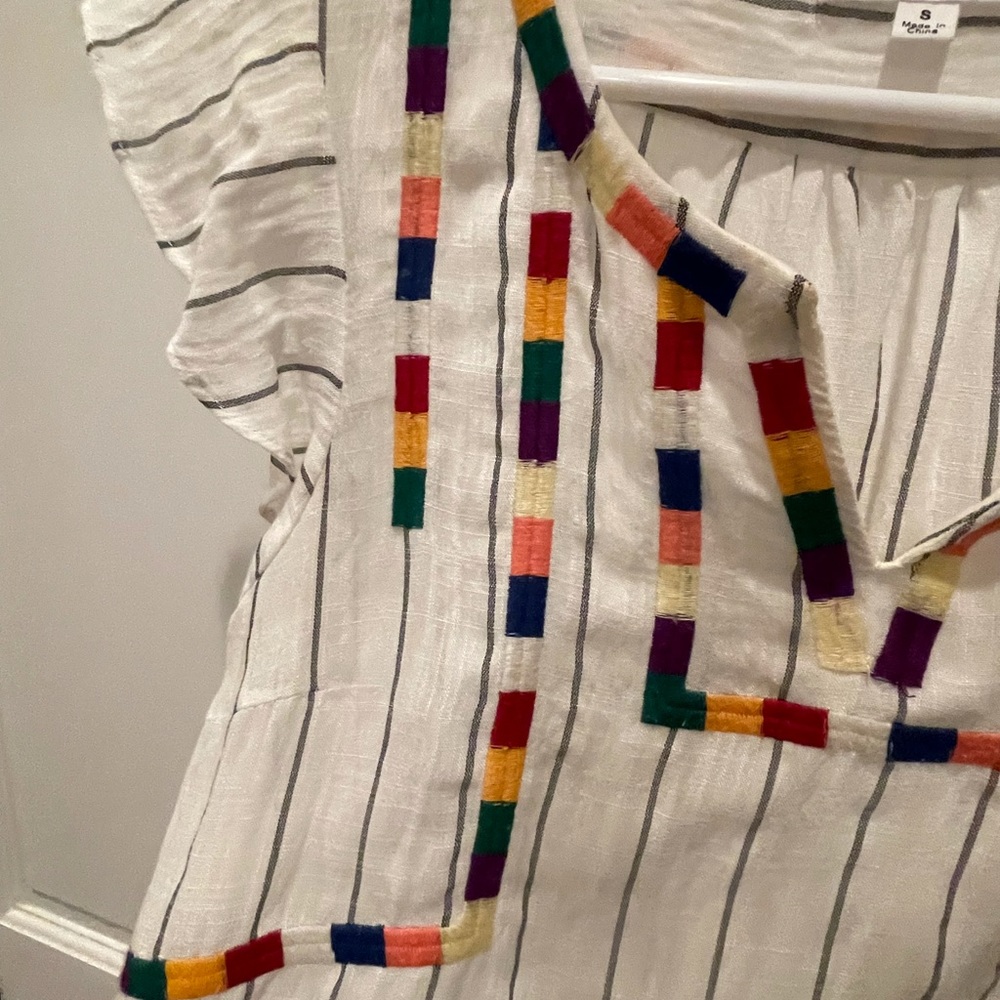 Adorable Anthropologie Linen Striped Blouse